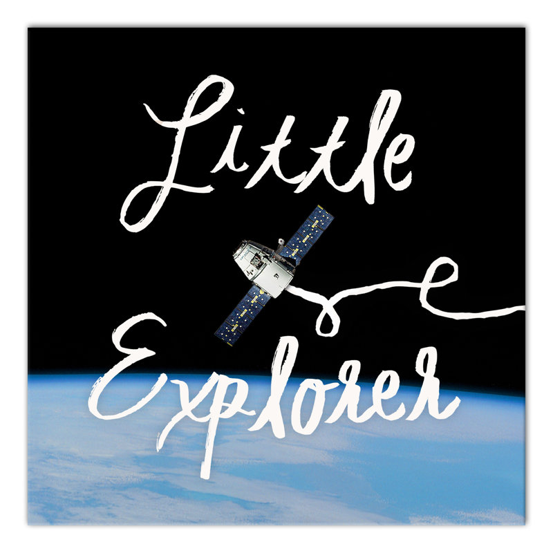"little space explorer" , art sur toile Pegeen, H 16 po x l 16 po x P 1,25 po