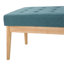 Élégant banc bleu sarcelle, revêtu d'un tissu de qualité et d'une structure texturée en bois de bouleau