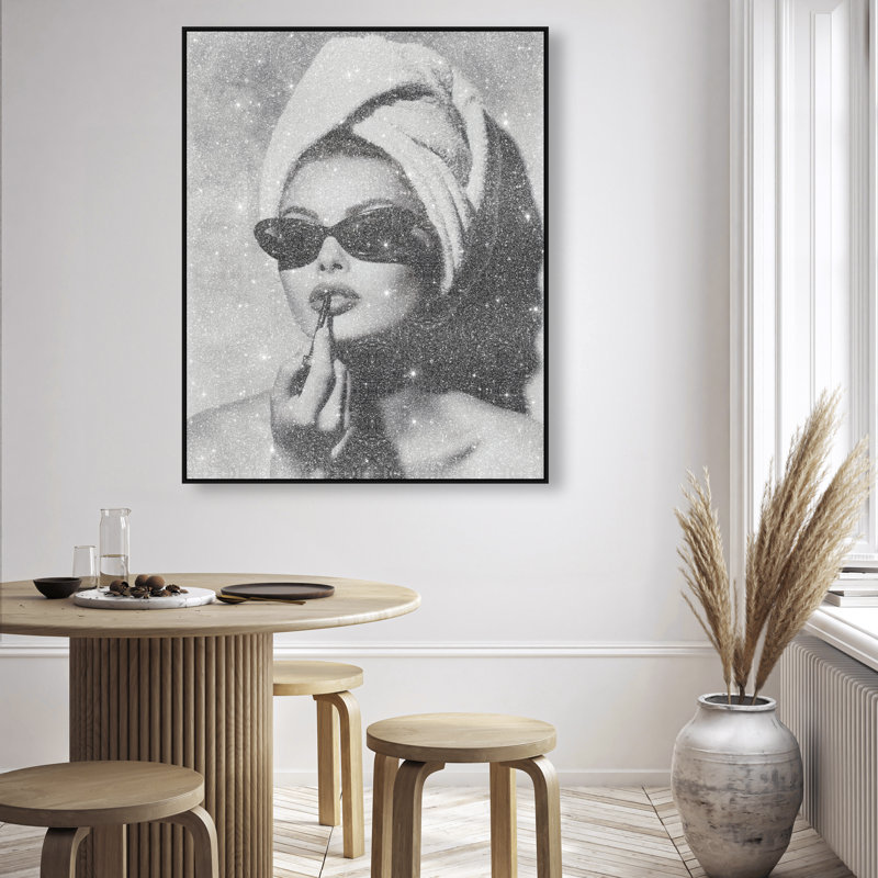 Retro Vanity Vibe Print by Oliver Gal, 37"H x 46"W, Black Floater Frame