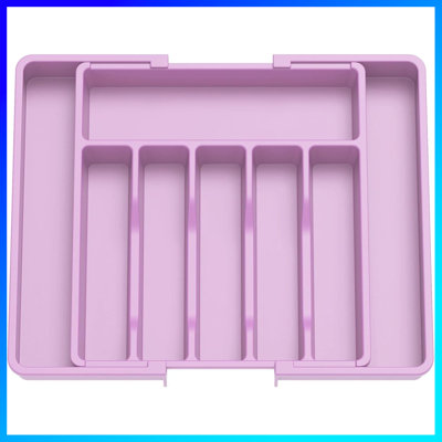 Organisateur de tiroir extensible Silverware - Plateau à ustensiles en plastique réglable pour cuillères, fourchettes et couteaux | Rangement pour couverts et couverts sans BPA | Grande cloison de tiroir de cuisine