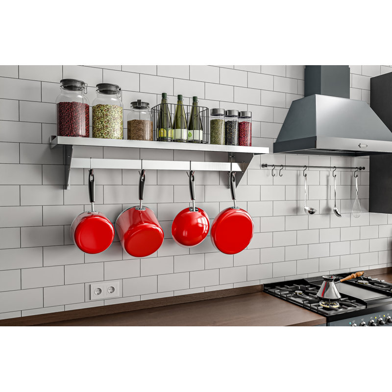 Stainless Steel Rectangle Wall Mounted Pot Rack