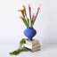 Vase sculpté indigo