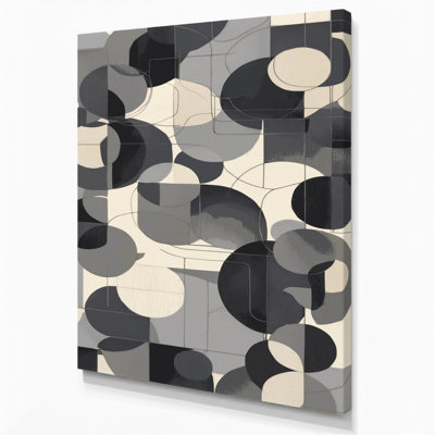 Abstract Shapes 2 Gray Canvas Wall Art