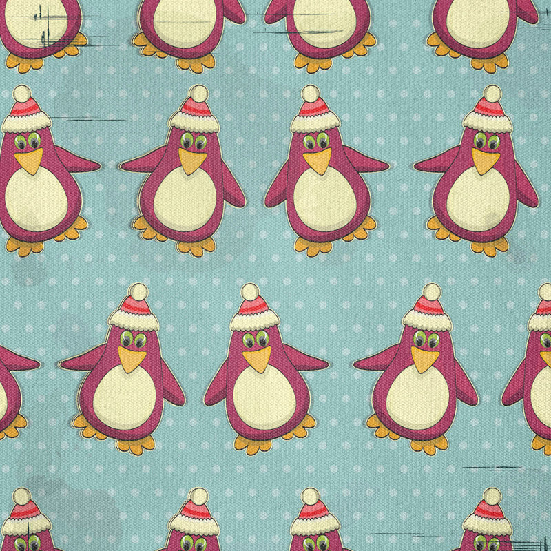 Alheide Funny Arctic Penguins Fabric