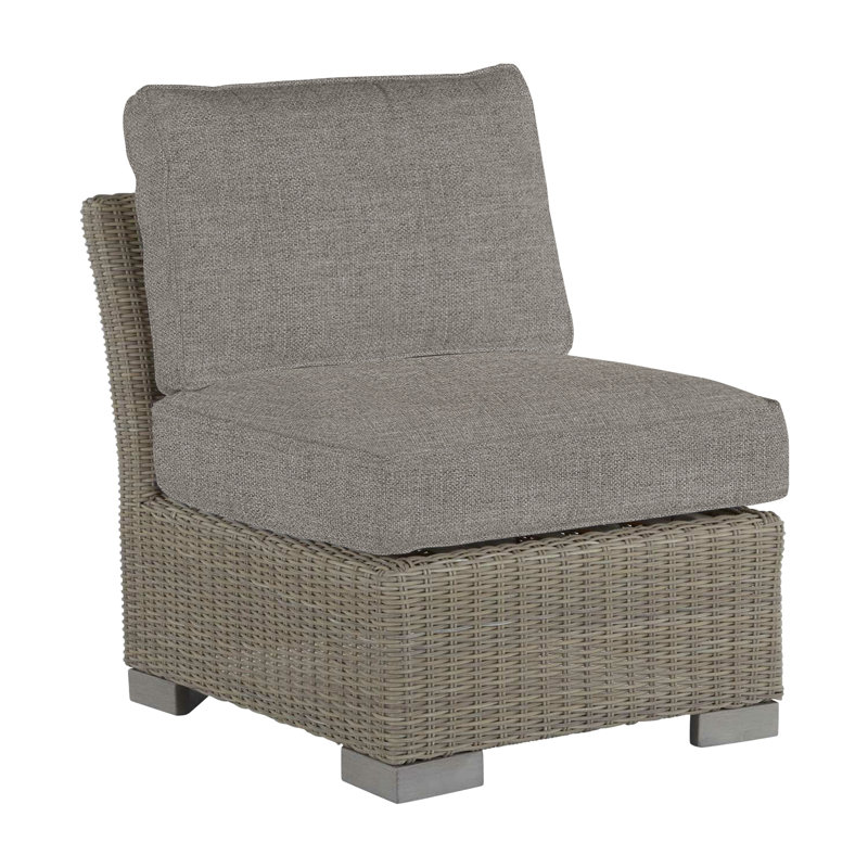Club Patio Lounge Chair with Cushions, Oyster, Welt, Paper Sky