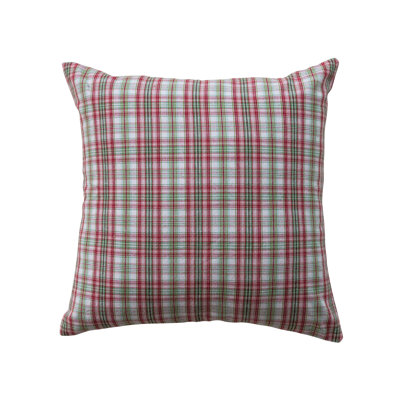 Coussin en coton tissé à motif écossais