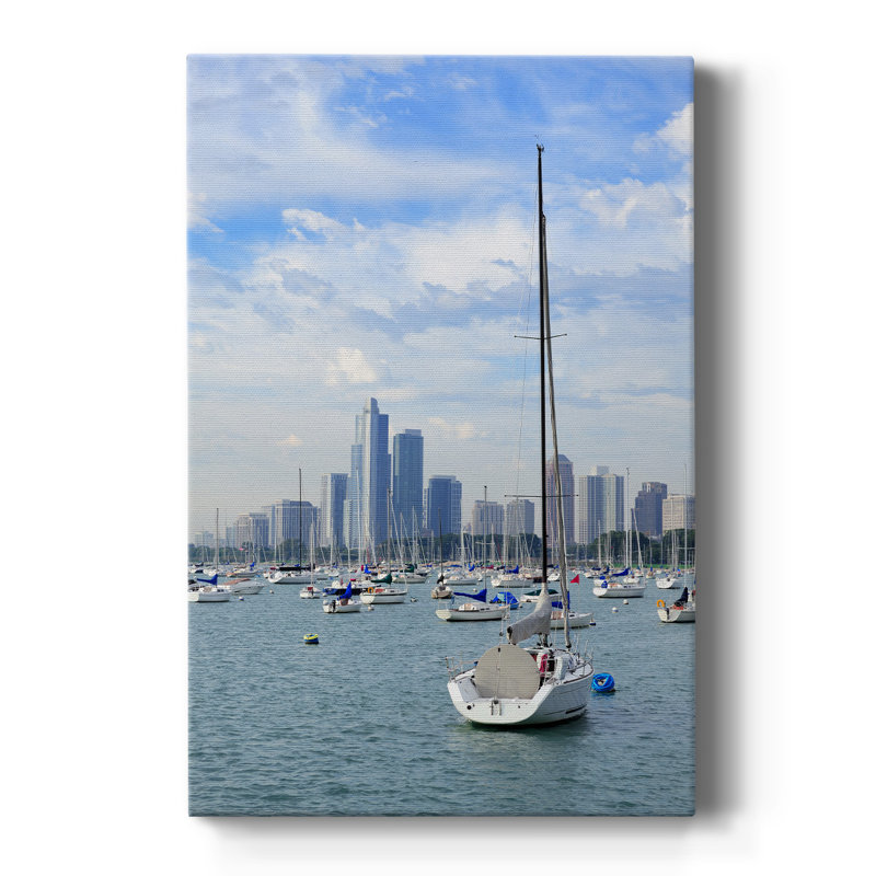 Chicago Harbor III sur toile, H 48 po x l 32 po x P 1,5 po