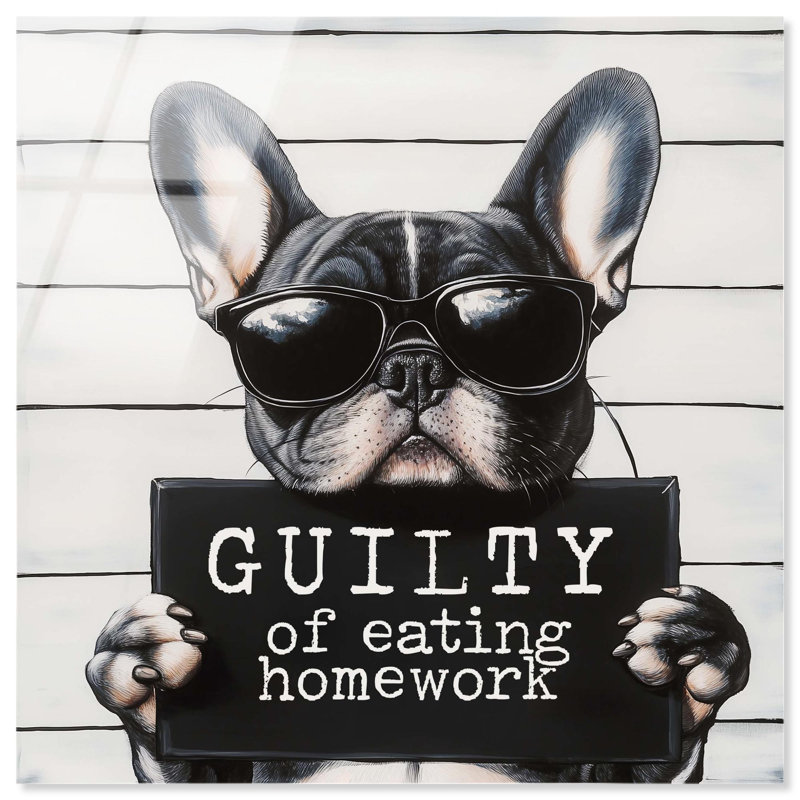 Adorable décoration murale en acrylique «Gu coup of Eating Homework» par Art Remedy, prête à être accrochée