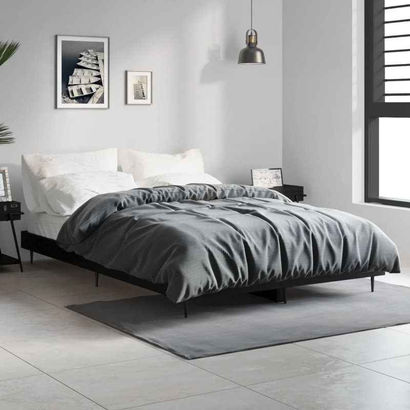 Loginov Bed Frame, Black, 120 x 190cm