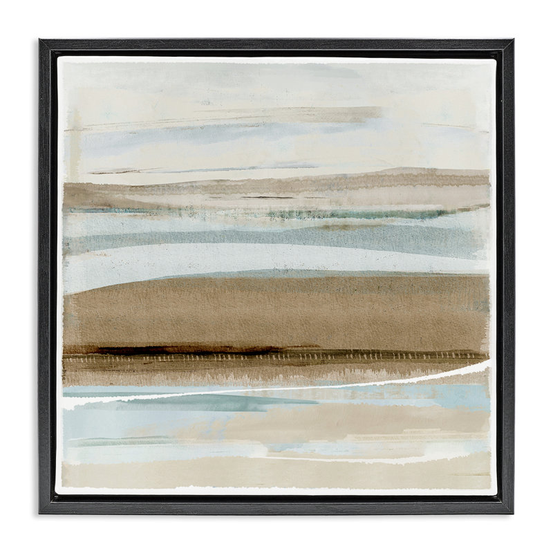 «Soft Winter Sands» par Flora Kouta, Cadre flottant noir de jais, H 25 po x l 25 po x P 1,7 po