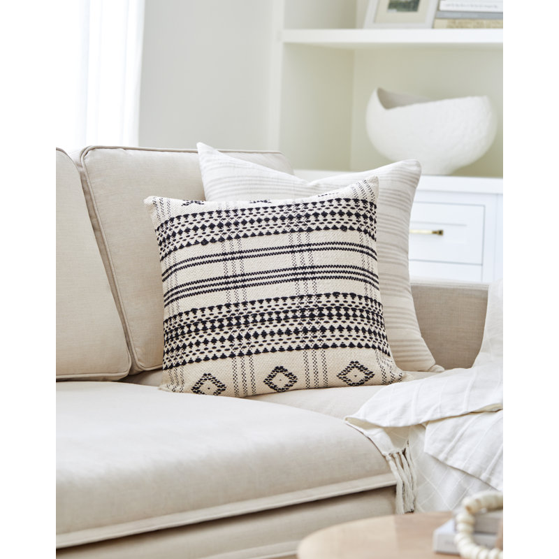 Becki Owens x Livabliss Myrna Cotton Pillow, 22"H x 22"W, Pillow Cover Only - No Insert, Square