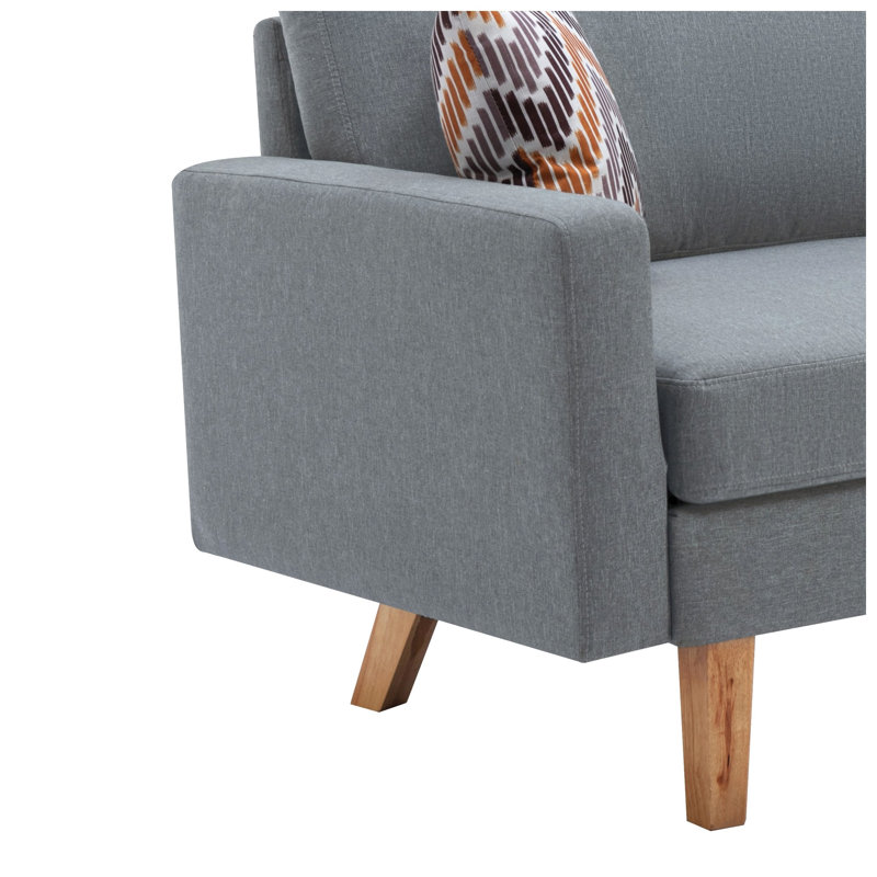 Canapé 3 places en lin gris l 70 po x P 30,5 po x H 33,5 po Bari