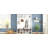 Farmhouse Wooden Hall Tree with 6 Hooks, Walnut Storage Bench with Adjustable Shelves, 4-in-1 Entryway Shoe Cabinet with Cubbies-1347543241