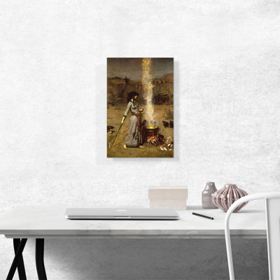 «Magic Circle 1886» par John William Waterhouse, reproduction d'art sur toile tendue