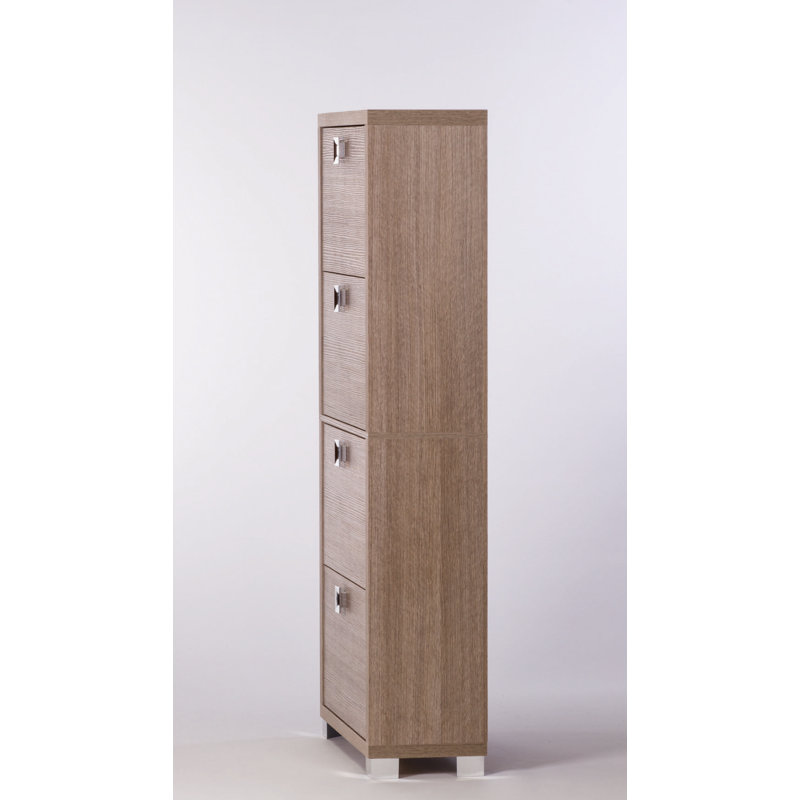 24 Pair Shoe Storage Cabinet, Gray Oak