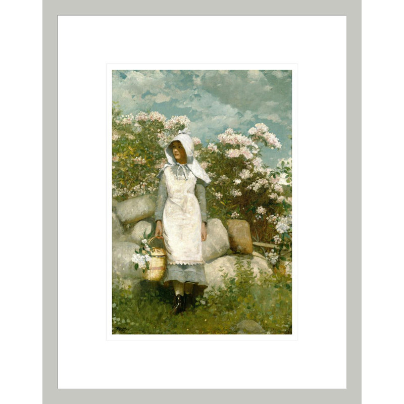 «Girl and Laurel» par Winslow Homer, impression giclée encadrée, H 16,75 po x l 13,22 po