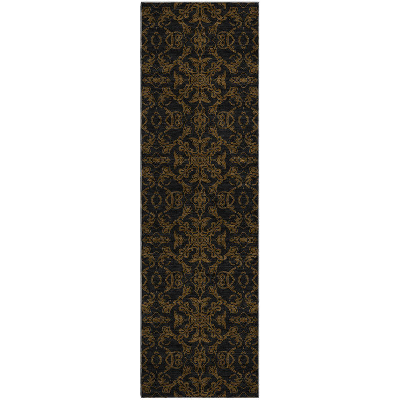 Premium Machine Washable Prisco Brown Rug, Runner 2'3" x 7'6"