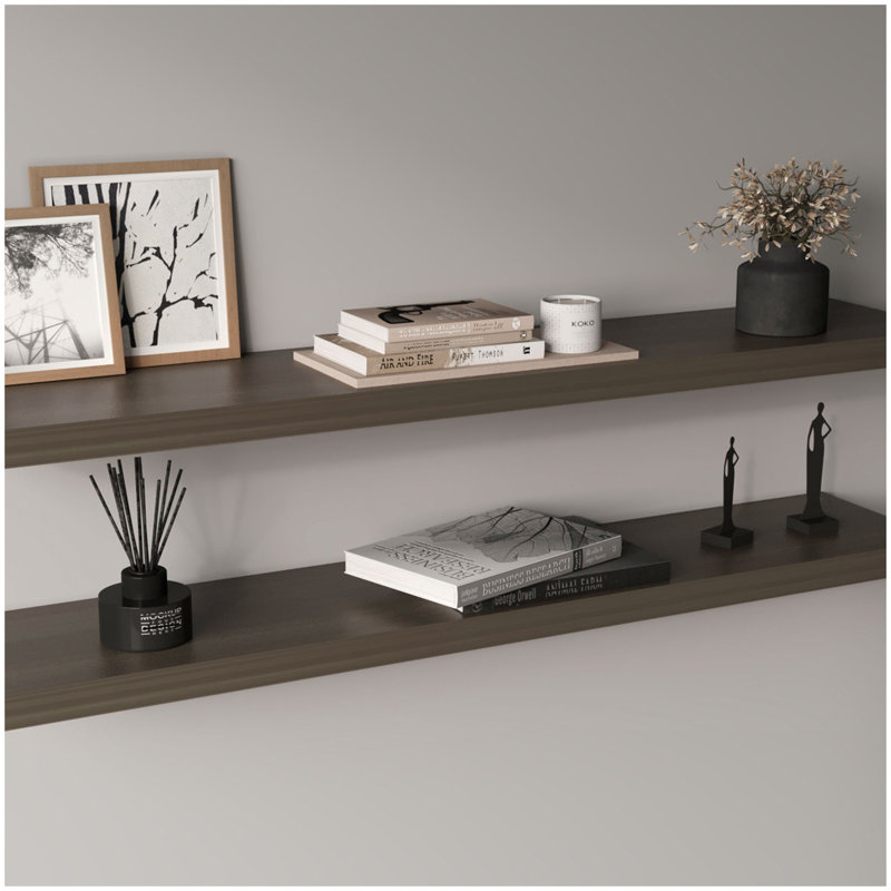Ensemble de 2 tablettes flottantes de 47 po Ecco, H 1,5 po x l 47 po x P 9,8 po, Olive