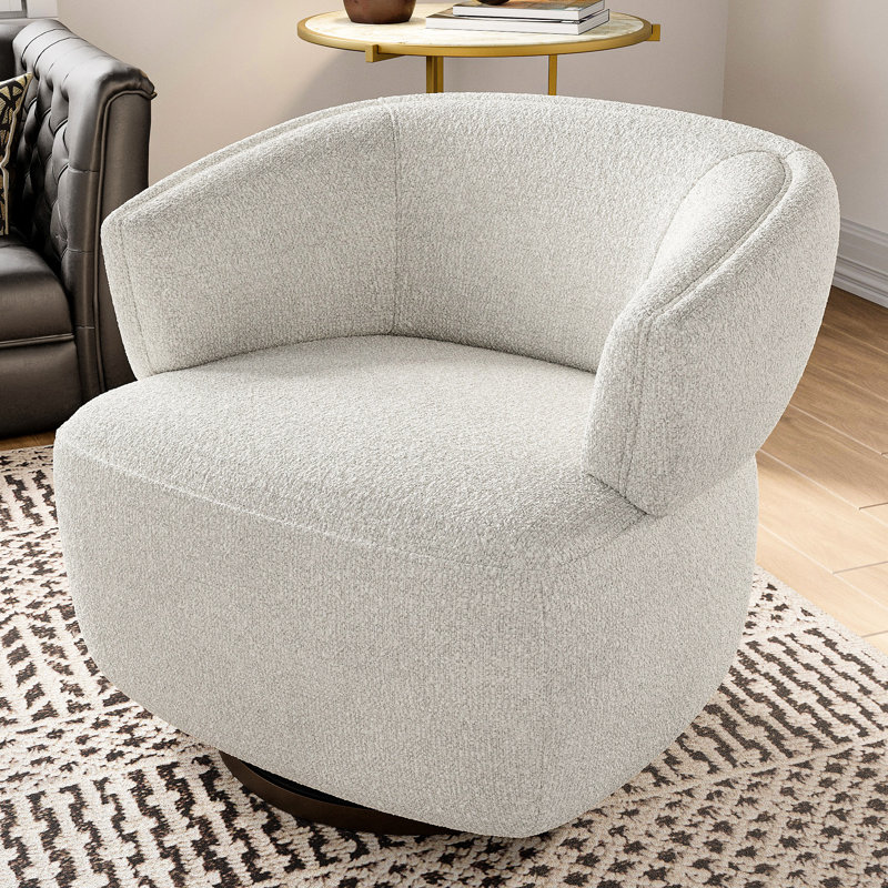 Fauteuil pivotant beige surdimensionné - To Stains And Comfy Rembourré, Beige