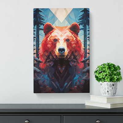 Bear Geometric No.2 - No Frame Art Prints - Wrapped Canvas