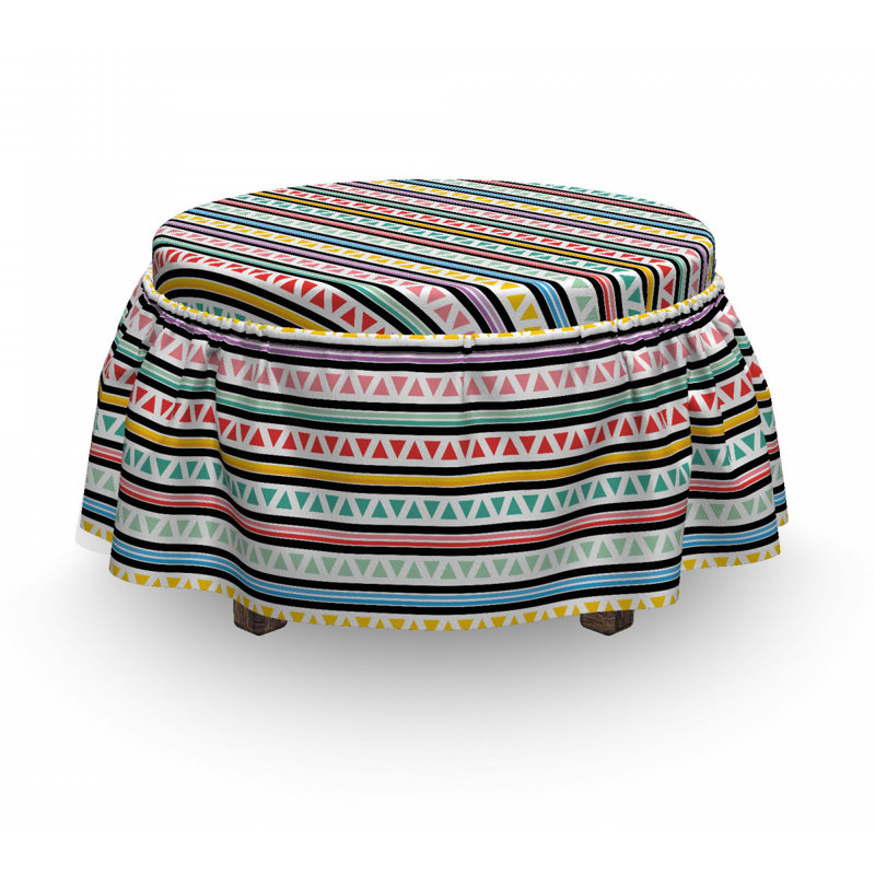 Housse pour repose-pieds rayures triangles