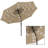 Patio Umbrella with Lights - 10 ft Outdoor Sun Shade Canopy with 32 Solar LEDs - UV 30+ Protection LED Umbrella by Pure Garden (Tan)-37071281