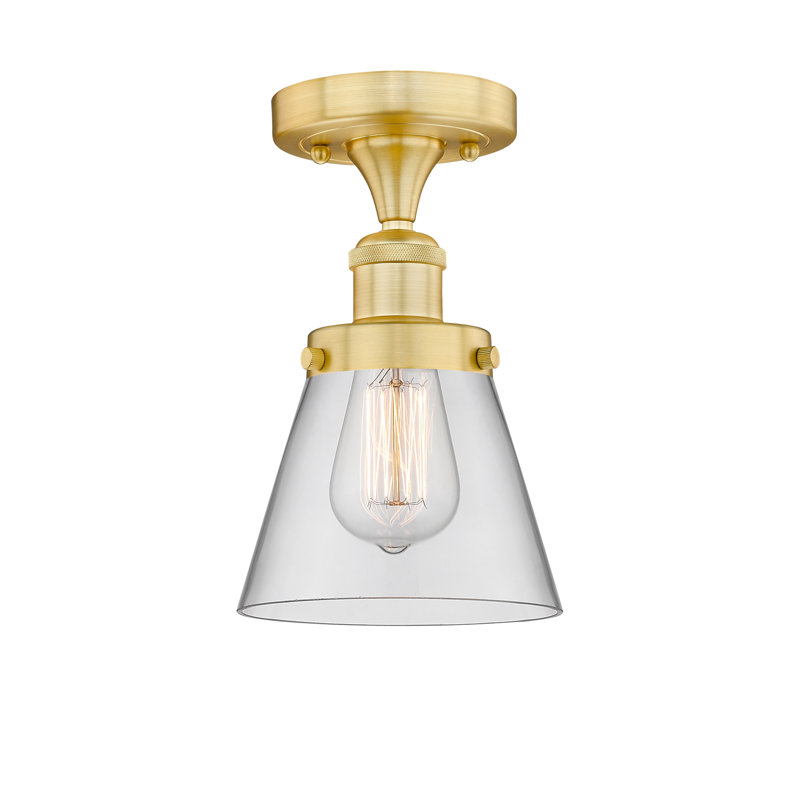 Plafonnier semi-encastré 1 lumière Cone, Or satiné, Clair