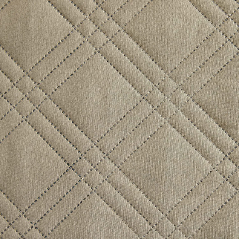 Dark Brown Quilted Polyester Recliner Slipcover with Pockets