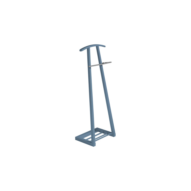Solid Wood Freestanding Valet Stand, Blue