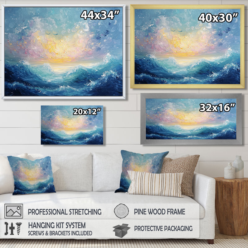 «Hargreaves Parallel Beach Of Abstract Coastal Landscape V», art mural moderne abstrait, H 30 po x l 40 po, Cadre flottant
