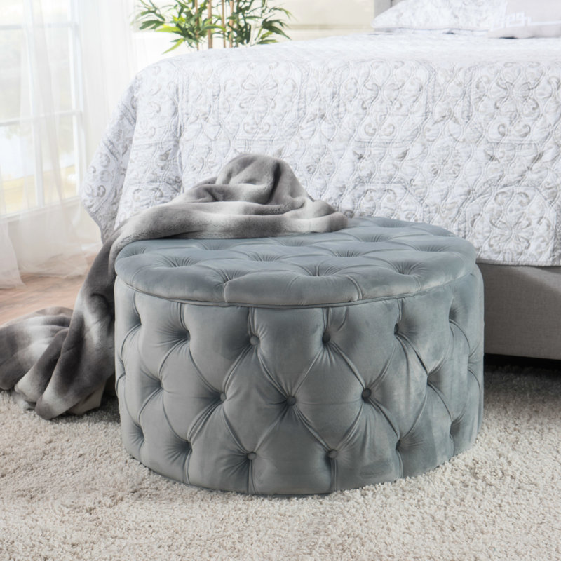 Velours neuf, gris, 29,26 po X 18,1 po, pattes en bouleau