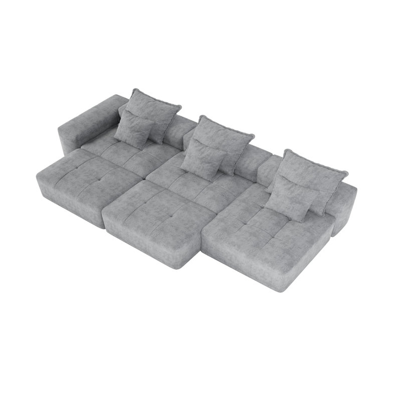 Canapé modulaire surdimensionné Boneless, Gris