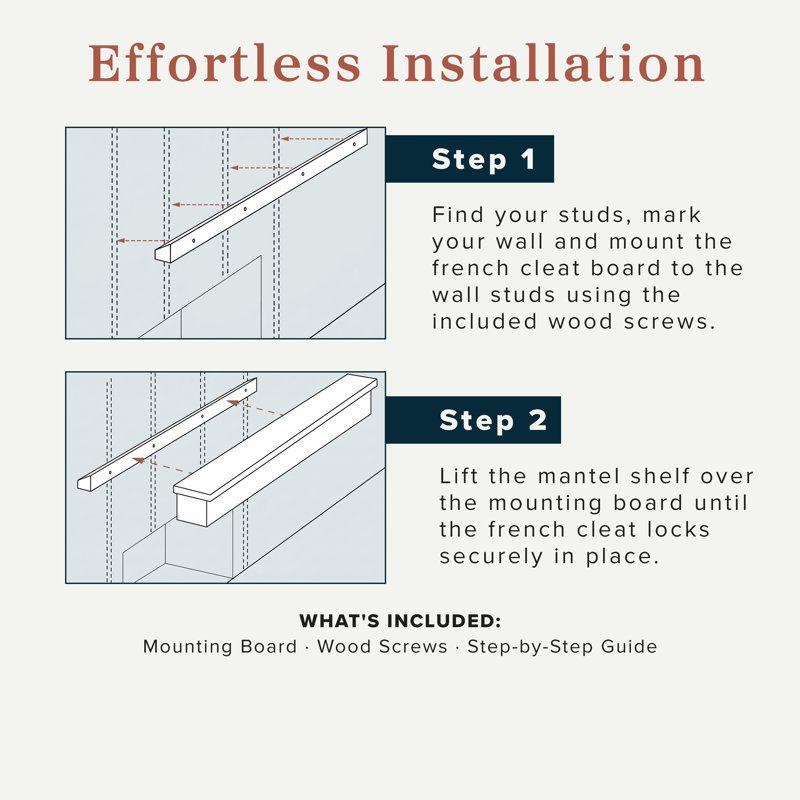 Modern Ember Walnut Creek Fireplace Mantel Shelf - 9" Depth, Close-Grain Details - Real Walnut Wood, Unfinished, 60"