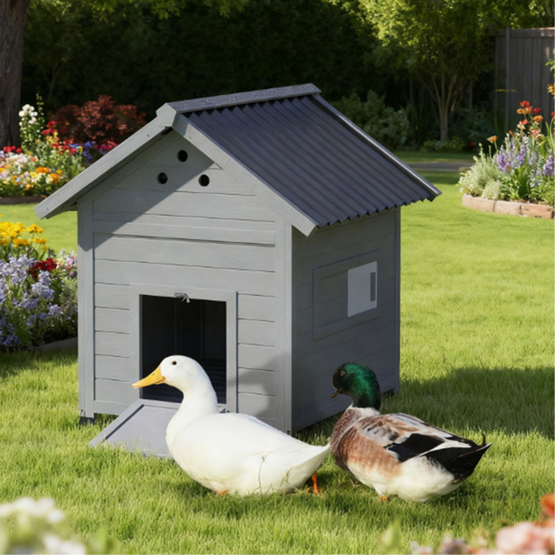 Maison pour animaux en bois avec toit ouvrable et portes doubles