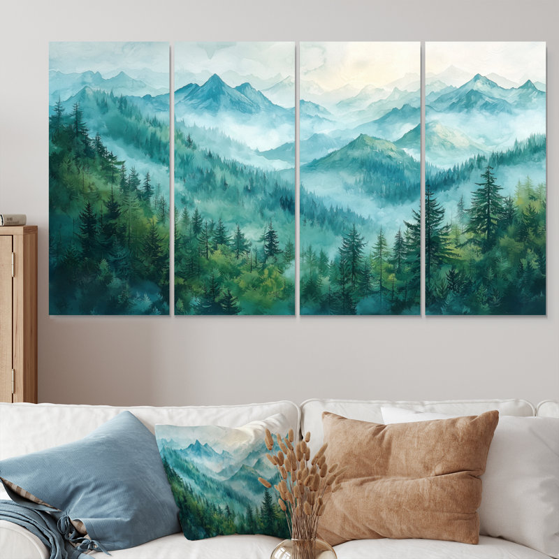 «Northlake», art mural «Peaks» - ensemble d'art mural traditionnel, H 28 po x l 48 po, 4