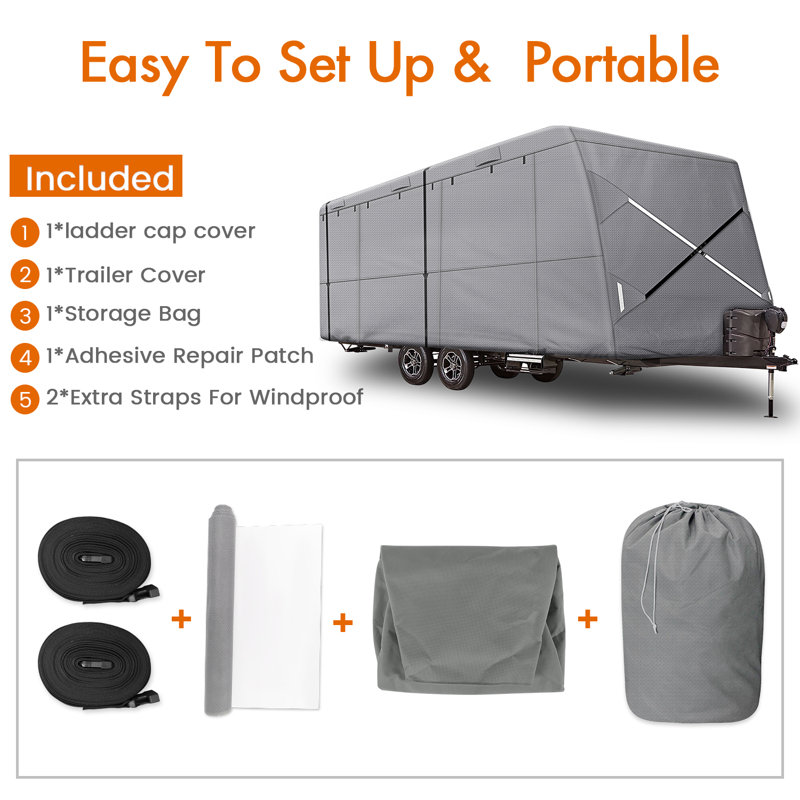 Zipper Mildew Resistant RV Cover By ErgoDesign, 417.14" H x 102.36" W x 104.33" D