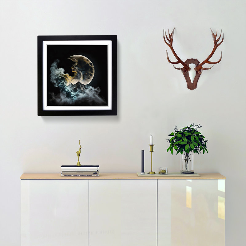Moon Smoke - Framed Print, Black