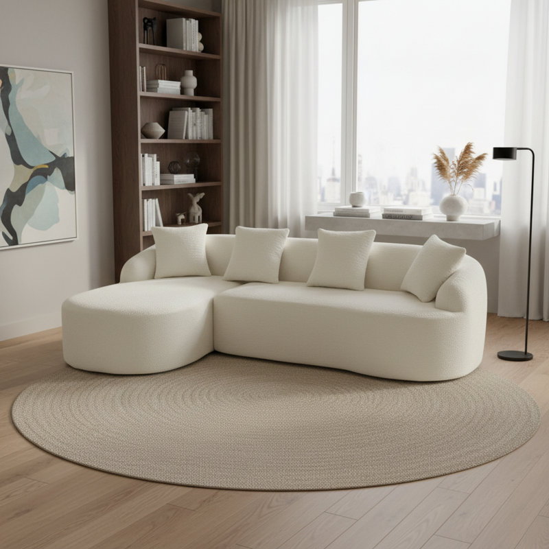 Canapé à compression en chenille, Blanc