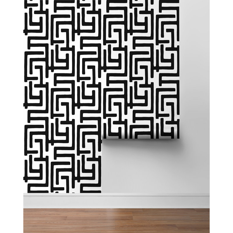 Chalsea Peel & Stick Geometric Shapes Roll, Black