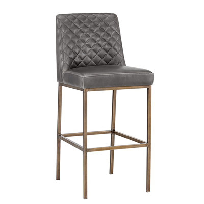 5West Upholstered Stool with Metal Frame