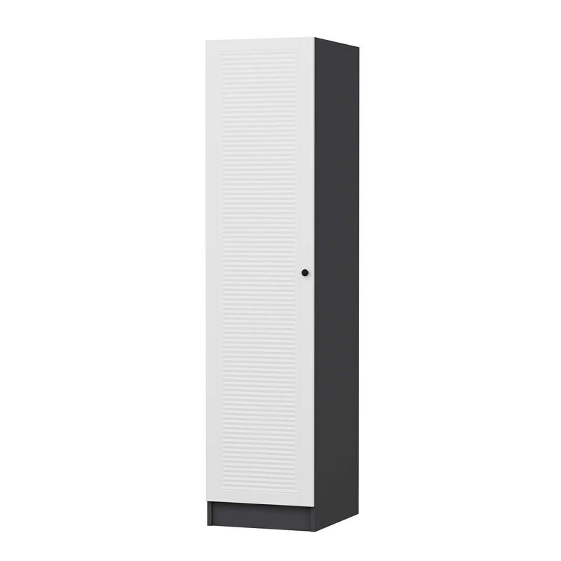 Elina Manufactured Wood Wardrobe, Black/White, 210cm H x 45cm W x 52cm D