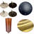 33" Luxe Round Dining Table with Multi-Layer Walnut Pedestal and Brushed Gold Base — Available in Glass, Warm Marble, and Marble Tops-1577430466