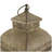 Metal Distressed Vintage Inspired Ornate Scroll Indoor Outdoor Brown Candle Lantern Set