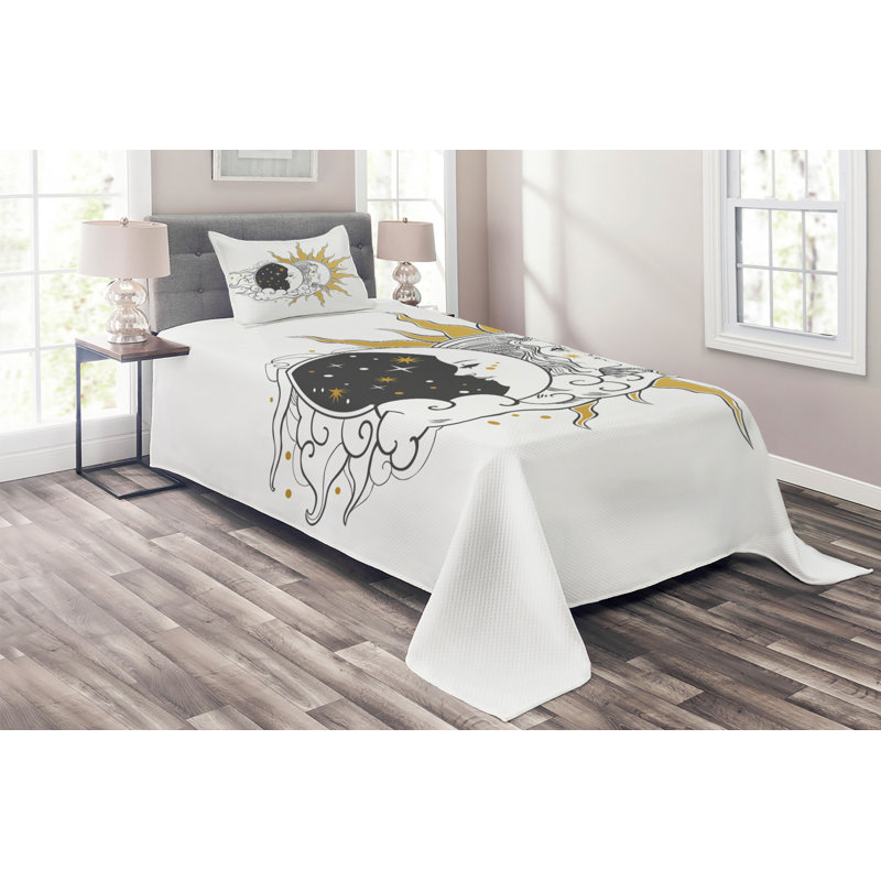 Polyester Coverlet, Twin Bedspread + 1 Sham