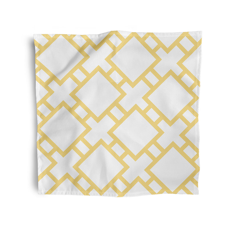 Lajeunesse Polyester Geometric Square Napkin, Yellow