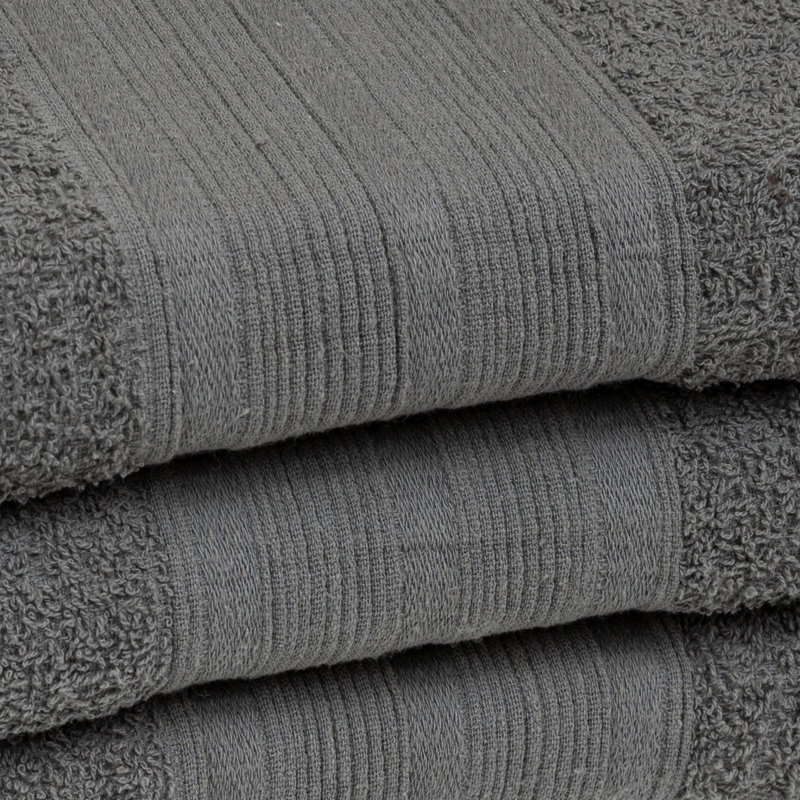 Ensemble de serviettes 3 pièces 100% coton, Gris anthracite