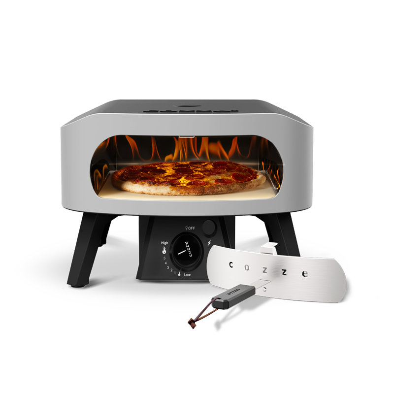 Ensemble de four à pizza portatif classique de 13 po avec ensemble de démarrage de pizza et housse de four résistant aux intempéries Cozze, four à pizza portatif extérieur avec pierre à pizza en cordiérite pour la cour, le patio et le camping