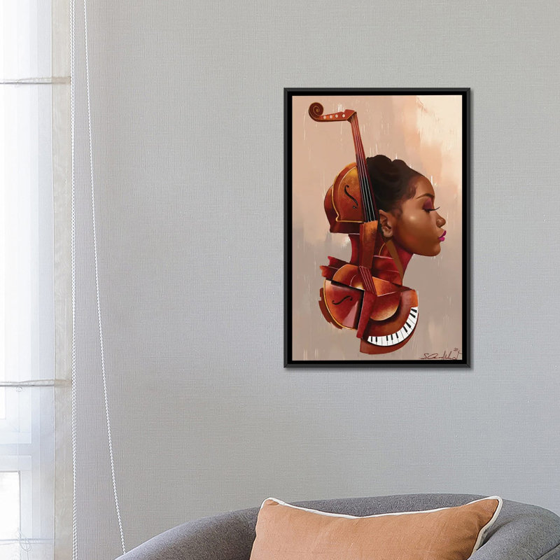 Amanti Allure par Salaam Muhammad - impression, H 26 po x l 18 po x 1,5 po, Toile avec cadre noir