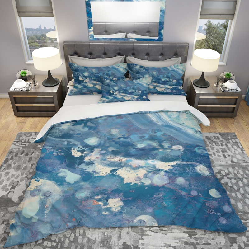 Water III - Map Duvet Cover Set - Microfiber Polyester, Twin Duvet Cover + 1 Sham