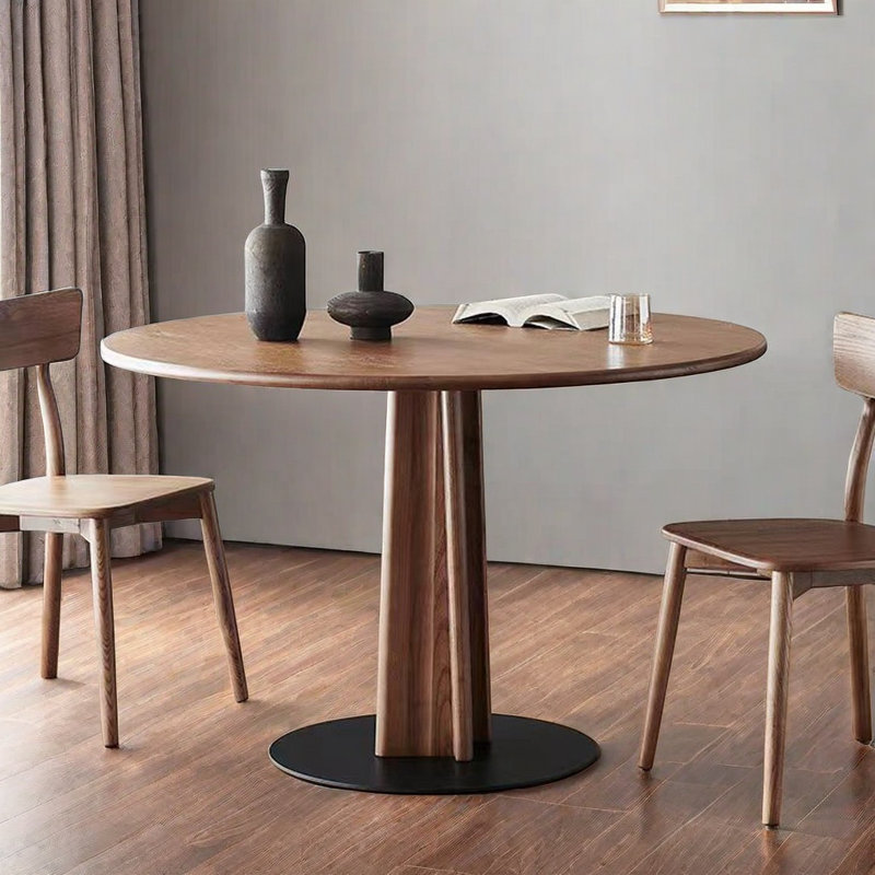 Table ronde simple en bois massif, H 29,92 po x L 47,24 po x l 47,24 po